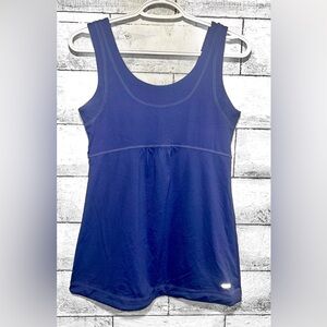 One Tooth Activewear Tank Top Drawstring Blue Small